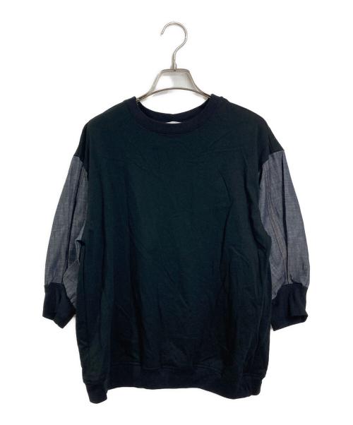 BEARDSLEY（ビアズリー）BEARDSLEY (ビアズリー) 袖デニムTee インディゴ×ブラック サイズ:FREE 未使用品の古着・服飾アイテム