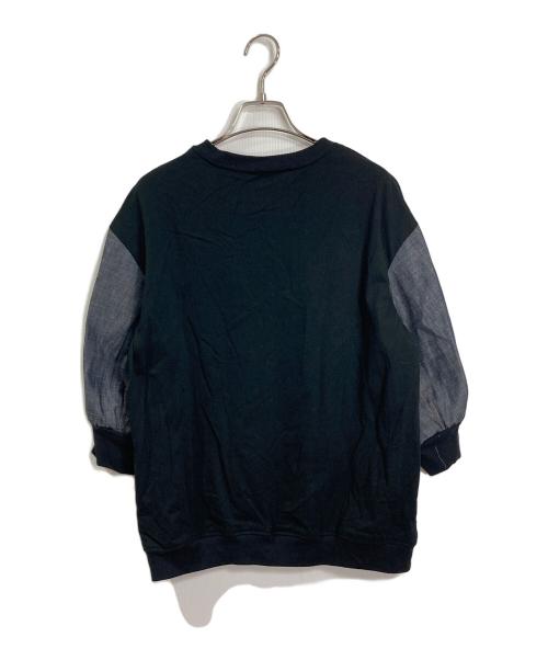 BEARDSLEY（ビアズリー）BEARDSLEY (ビアズリー) 袖デニムTee インディゴ×ブラック サイズ:FREE 未使用品の古着・服飾アイテム