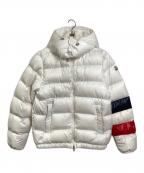 MONCLERモンクレール）の古着「WILLM GIUBBOTTO ダウンジャケット　トリコロール　フーデットダウンジャケット」｜ホワイト トリコロール