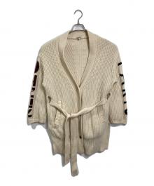 KENZO（ケンゾー）の古着「ロングカーディガン　ロゴカーディガン　ライトアウター」｜ベージュ