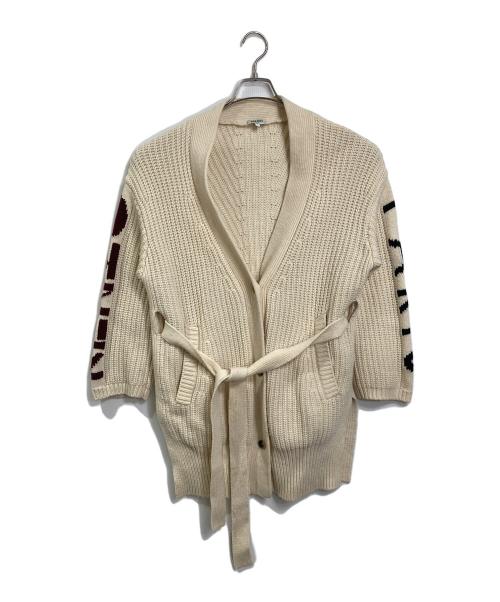 KENZO（ケンゾー）KENZO (ケンゾー) ロングカーディガン　ロゴカーディガン　ライトアウター ベージュ サイズ:Sの古着・服飾アイテム