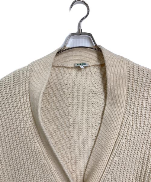 KENZO（ケンゾー）KENZO (ケンゾー) ロングカーディガン　ロゴカーディガン　ライトアウター ベージュ サイズ:Sの古着・服飾アイテム