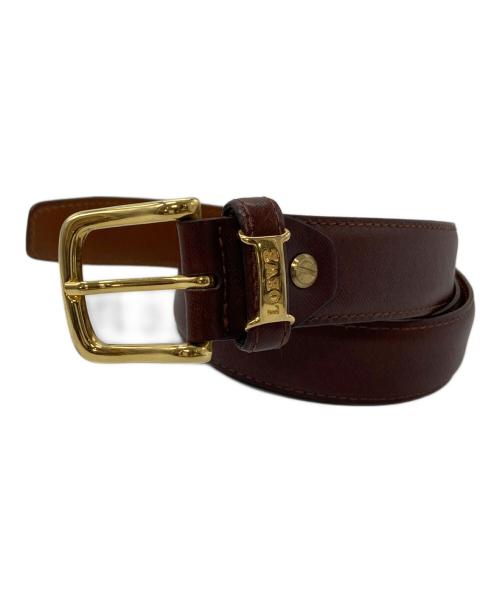LOEWE（ロエベ）LOEWE (ロエベ) ロゴバックルベルト　レザーベルト ブラウン サイズ:36/90の古着・服飾アイテム