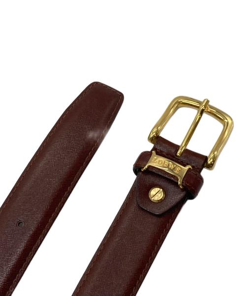 LOEWE（ロエベ）LOEWE (ロエベ) ロゴバックルベルト　レザーベルト ブラウン サイズ:36/90の古着・服飾アイテム