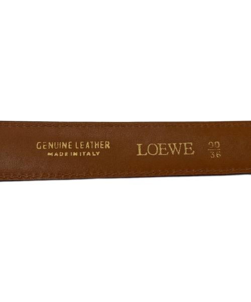 LOEWE（ロエベ）LOEWE (ロエベ) ロゴバックルベルト　レザーベルト ブラウン サイズ:36/90の古着・服飾アイテム