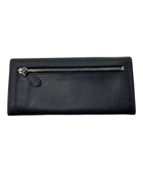PRADA（プラダ）PRADA (プラダ) 三角プレート付きサフィアーノ長財布　イタリア製 ブラック サイズ:実寸参照の古着・服飾アイテム
