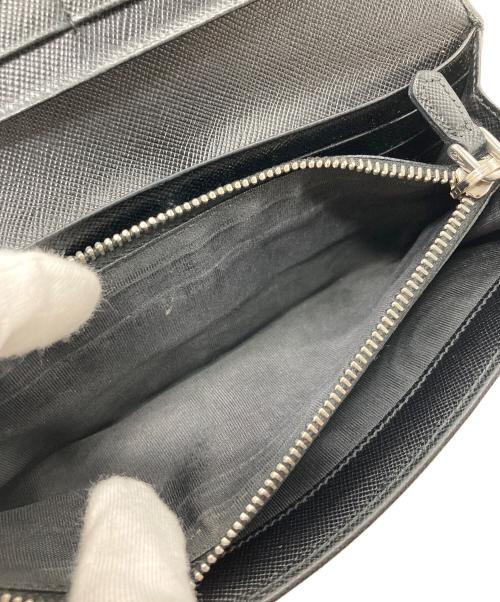 PRADA（プラダ）PRADA (プラダ) 三角プレート付きサフィアーノ長財布　イタリア製 ブラック サイズ:実寸参照の古着・服飾アイテム