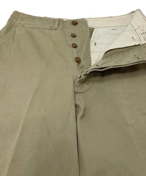 US ARMY（ユーエスアーミー）US ARMY (ユーエスアーミー) 【古着】40's  M-45 チノトラウザーパンツ　40年代　尿素ボタン ベージュ サイズ:29の古着・服飾アイテム