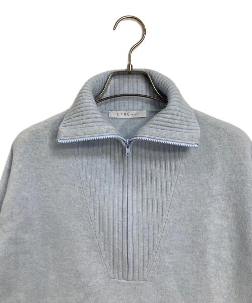 ETRE TOKYO（エトレトウキョウ）ETRE TOKYO (エトレトウキョウ) ハーフジップハイゲージニットプルオーバー　　25AW 完売カラー  スカイブルー/BLUE サイズ:FREEの古着・服飾アイテム
