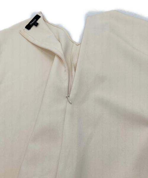 theory（セオリー）theory (セオリー) Vネックブラウス (アイボリー) トリアセテート  ブレスレットスリーブ / ウォッシャブル　Admiral Crepe Round VNK Top アイボリー サイズ:Sの古着・服飾アイテム
