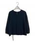 theory（セオリー）の古着「Vネックブラウス (アイボリー) トリアセテート  ブレスレットスリーブ / ウォッシャブル　Admiral Crepe Round VNK Top」｜ブラック