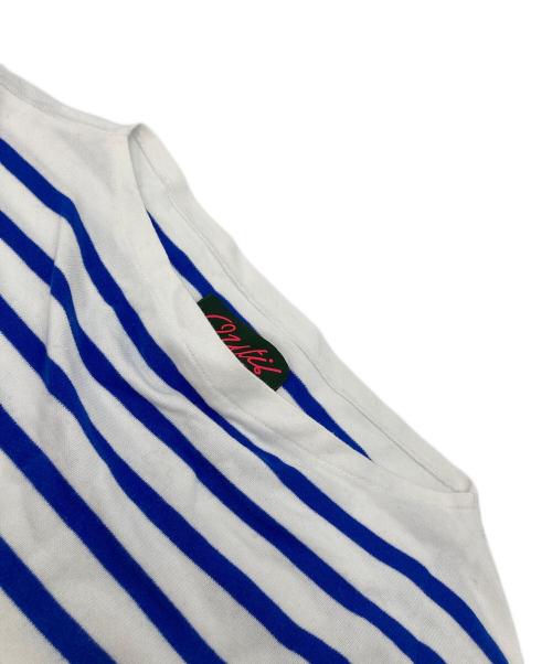 OUTIL（ウティ）OUTIL (ウティ) ボーダーカットソー バスクシャツ　マリンボーダー ブルー×ホワイト サイズ:2の古着・服飾アイテム