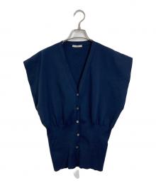 LE PHIL（ル フィル）の古着「ニット セーター ライトテックカーデ」｜ネイビー