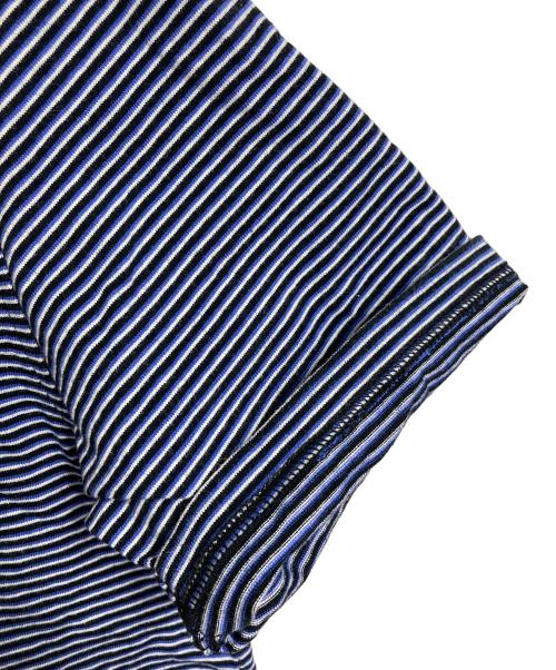 stussy（ステューシー）stussy (ステューシー) ポケットTシャツ　半袖カットソー　Tシャツ　Tee  ボーダー ネイビー×ブラック サイズ:Mの古着・服飾アイテム