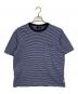 stussy（ステューシー）の古着「ポケットTシャツ　半袖カットソー　Tシャツ　Tee  ボーダー」｜ネイビー×ブラック