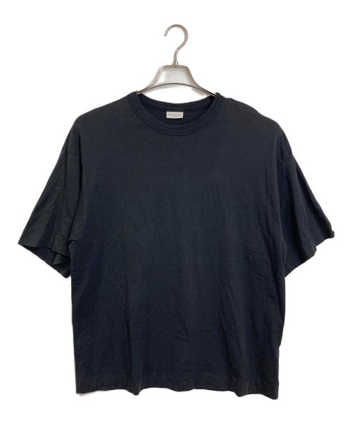 DRIES VAN NOTEN（ドリスヴァンノッテン）DRIES VAN NOTEN (ドリスヴァンノッテン) オーバーサイズコットンTシャツ　半袖カットソー　Tシャツ　Tee  無地 ブラック サイズ:Sの古着・服飾アイテム