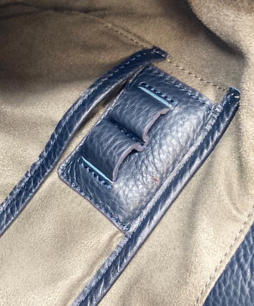 PELLE MORBIDA（ペッレモルビダ）PELLE MORBIDA (ペッレモルビダ) フラップトートバッグ　レザーバッグ　ビジネスバッグ　旅行　大容量　日本製 ネイビー×ブルー サイズ:実寸参照の古着・服飾アイテム