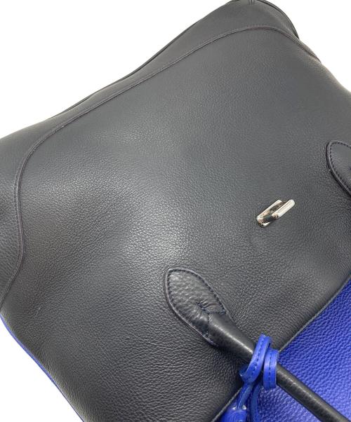 PELLE MORBIDA（ペッレモルビダ）PELLE MORBIDA (ペッレモルビダ) フラップトートバッグ　レザーバッグ　ビジネスバッグ　旅行　大容量　日本製 ネイビー×ブルー サイズ:実寸参照の古着・服飾アイテム