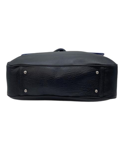 PELLE MORBIDA（ペッレモルビダ）PELLE MORBIDA (ペッレモルビダ) フラップトートバッグ　レザーバッグ　ビジネスバッグ　旅行　大容量　日本製 ネイビー×ブルー サイズ:実寸参照の古着・服飾アイテム