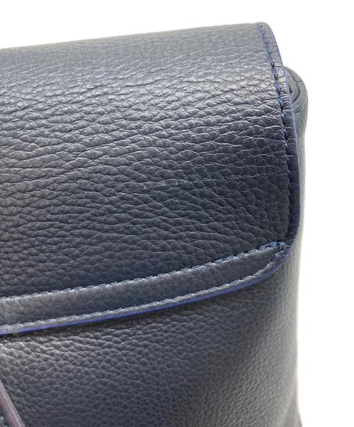 PELLE MORBIDA（ペッレモルビダ）PELLE MORBIDA (ペッレモルビダ) フラップトートバッグ　レザーバッグ　ビジネスバッグ　旅行　大容量　日本製 ネイビー×ブルー サイズ:実寸参照の古着・服飾アイテム