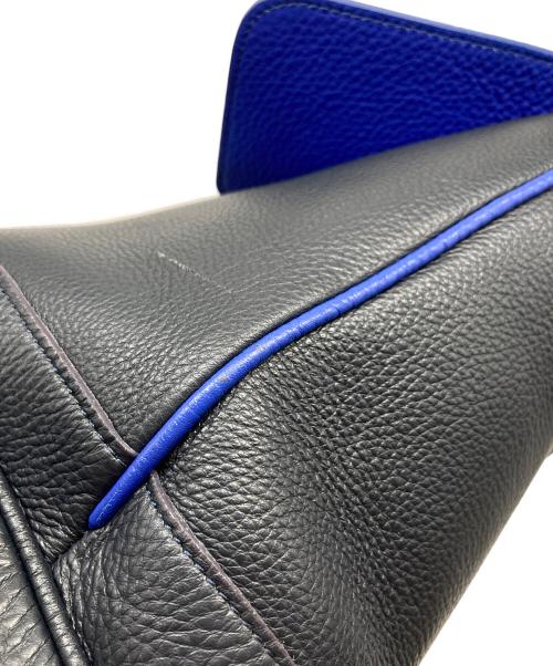 PELLE MORBIDA（ペッレモルビダ）PELLE MORBIDA (ペッレモルビダ) フラップトートバッグ　レザーバッグ　ビジネスバッグ　旅行　大容量　日本製 ネイビー×ブルー サイズ:実寸参照の古着・服飾アイテム