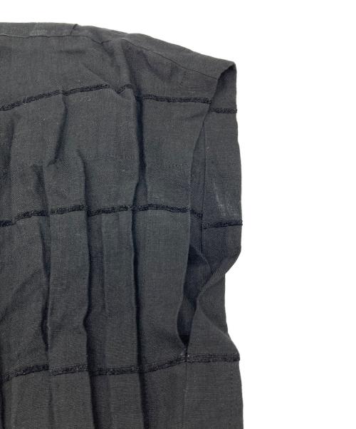 HaaT ISSEY MIYAKE（ハート イッセイ ミヤケ）Haat ISSEY MIYAKE (ハート イッセイ ミヤケ) ウエストリボン半袖リネンワンピース ブラック サイズ:2の古着・服飾アイテム