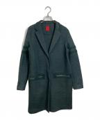 HaaT ISSEY MIYAKEハート イッセイ ミヤケ）の古着「ボンディングウール混コート　ロングコート　イッセイミヤケ」｜グリーン