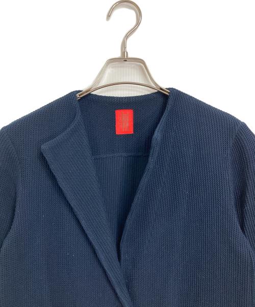 HaaT ISSEY MIYAKE（ハート イッセイ ミヤケ）Haat ISSEY MIYAKE (ハート イッセイ ミヤケ) レースデザインコート　アウター　ライトアウター　イッセイミヤケ　日本製 ネイビー サイズ:2の古着・服飾アイテム