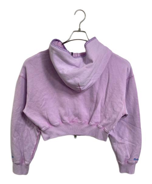 GAP（ギャップ）GAP (ギャップ) madhappy (マッドハッピー) MADロゴ ステッチフード ショートジップパーカー　フーディ パープル サイズ:M 未使用品の古着・服飾アイテム