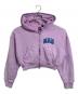 GAP（ギャップ）の古着「MADロゴ ステッチフード ショートジップパーカー　フーディ」｜パープル