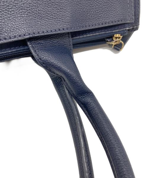 TORY BURCH（トリーバーチ）TORY BURCH (トリーバーチ) トートバッグ　レザートートバッグ ネイビー サイズ:実寸参照の古着・服飾アイテム