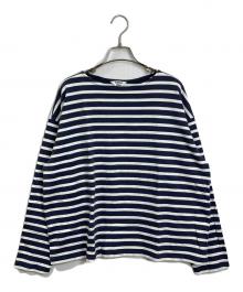 AURALEE×IENA（オーラリー×イエナ）の古着「バスクシャツ　ボーダー」｜ホワイト×ネイビー