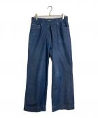 JOHN LAWRENCE SULLIVANジョン ローレンス サリバン）の古着「Rigid denim wide pants リジットデニムワイドパンツ　ワイドパンツ　日本製」｜インディゴ