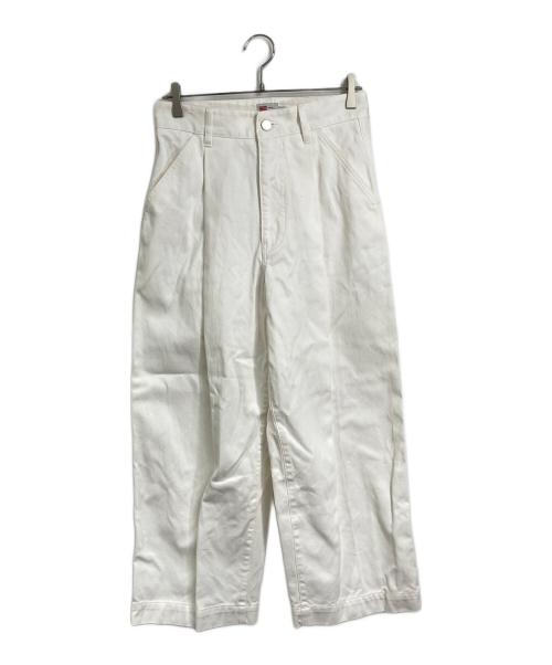 Traditional Weatherwear（トラディショナルウェザーウェア）Traditional Weatherwear (トラディショナルウェザーウェア) ユニオンスラック シンチバックタックスラックス ホワイト サイズ:XSの古着・服飾アイテム