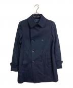 TOMORROW LANDトゥモローランド）の古着「カシミヤ混 ダブル ピーコート　アウター」｜ネイビー