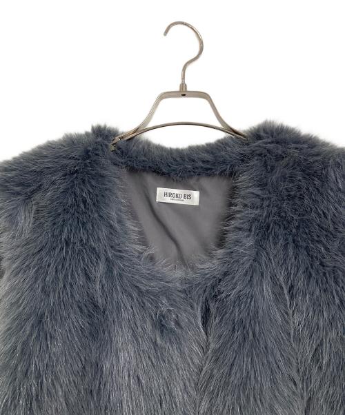 HIROKO BIS（ヒロコビス）HIROKO BIS (ヒロコビス) シャギーフェイクファージレ　ファーベスト グレー サイズ:13の古着・服飾アイテム