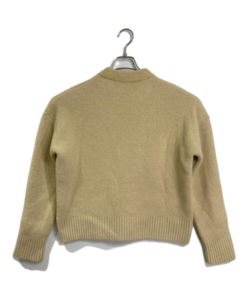 AMI Alexandre Mattiussi（アミアレクサンドルマテュッシ）AMI Alexandre Mattiussi (アミアレクサンドルマテュッシ) ビッグハートロゴニット アルパカ混ニット　長袖ニット アイボリー サイズ:XSの古着・服飾アイテム