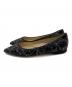 JIMMY CHOO (ジミーチュウ) ROMY FLAT スタッズフラットパンプス ブラック×シルバー サイズ:36.5 未使用品：17000円