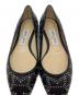 中古・古着 JIMMY CHOO (ジミーチュウ) ROMY FLAT スタッズフラットパンプス ブラック×シルバー サイズ:36.5 未使用品：17000円