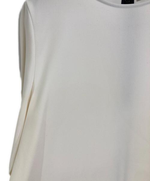 YOKO CHAN（ヨーコチャン）YOKO CHAN (ヨーコチャン) クルーネック フレア ブラウス　長袖ブラウス　オフィスカジュアル　セレモニー　日本製 ホワイト サイズ:38の古着・服飾アイテム