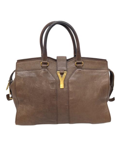 Yves Saint Laurent（イヴサンローラン）Yves Saint Laurent (イヴサンローラン) カバス ハンドバッグ　レザーバッグ ブラウン サイズ:実寸参照の古着・服飾アイテム
