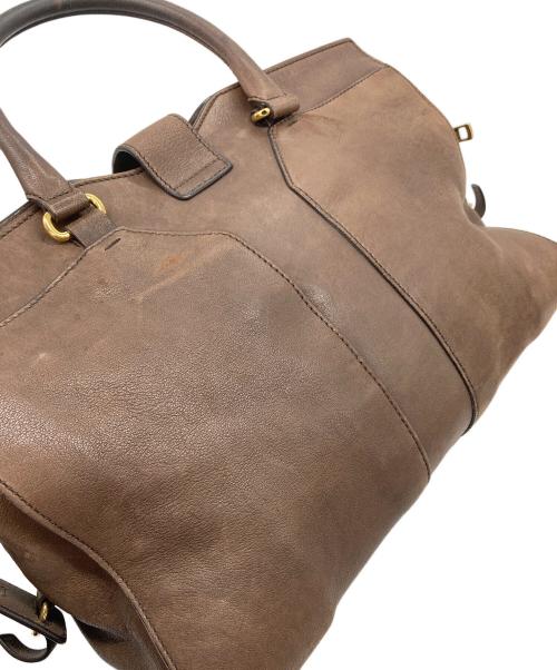 Yves Saint Laurent（イヴサンローラン）Yves Saint Laurent (イヴサンローラン) カバス ハンドバッグ　レザーバッグ ブラウン サイズ:実寸参照の古着・服飾アイテム