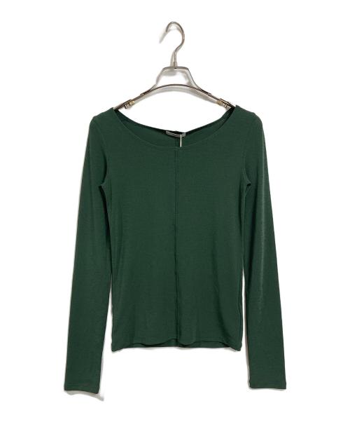 CLANE（クラネ）CLANE (クラネ) DEEP NECK LADY TOPS ディープ ネック レディ トップス  ロングスリーブカットソー グリーン サイズ:2 未使用品の古着・服飾アイテム