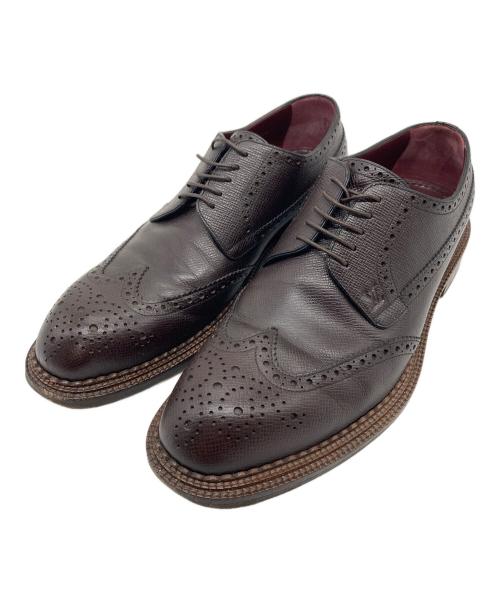 LOUIS VUITTON（ルイ ヴィトン）LOUIS VUITTON (ルイ ヴィトン) LVロゴ ウィングチップシューズ　レザーシューズ　 ブラウン サイズ:8の古着・服飾アイテム