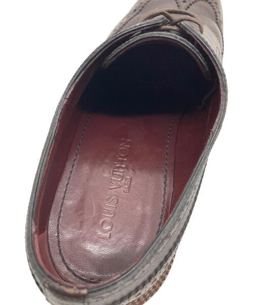 LOUIS VUITTON（ルイ ヴィトン）LOUIS VUITTON (ルイ ヴィトン) LVロゴ ウィングチップシューズ　レザーシューズ　 ブラウン サイズ:8の古着・服飾アイテム