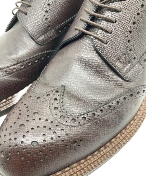 LOUIS VUITTON（ルイ ヴィトン）LOUIS VUITTON (ルイ ヴィトン) LVロゴ ウィングチップシューズ　レザーシューズ　 ブラウン サイズ:8の古着・服飾アイテム