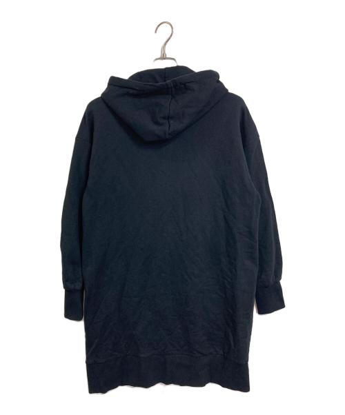 KENZO（ケンゾー）KENZO (ケンゾー) フラワー刺繍パーカーワンピース　パイル ブラック サイズ:Lの古着・服飾アイテム