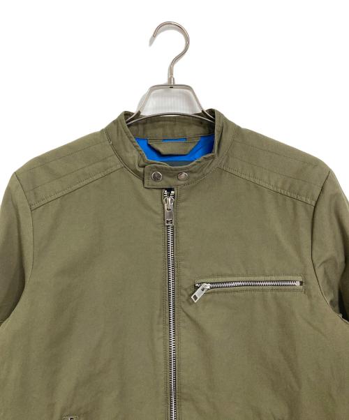 DIESEL（ディーゼル）DIESEL (ディーゼル) ロゴパッチライダースジャケット　ナイロンジャケット オリーブ サイズ:Lの古着・服飾アイテム