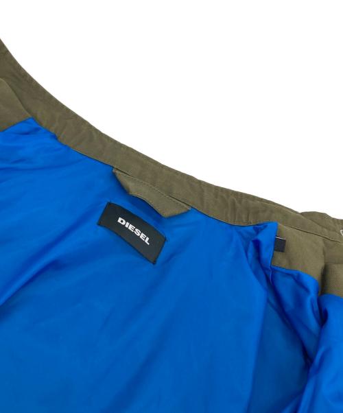 DIESEL（ディーゼル）DIESEL (ディーゼル) ロゴパッチライダースジャケット　ナイロンジャケット オリーブ サイズ:Lの古着・服飾アイテム