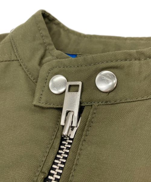 DIESEL（ディーゼル）DIESEL (ディーゼル) ロゴパッチライダースジャケット　ナイロンジャケット オリーブ サイズ:Lの古着・服飾アイテム